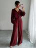 Spring Fashion Plus-Size Women's Two-Piece Set: Linen-Style Shirt & High-Waisted Loose Pants