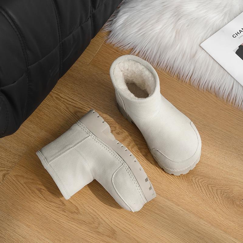 

Шерстяная версия~ Уродливые милые и наивные ботинки-луноходы с большой головой женские зимние на толстой подошве полусапоги утолщенный бархат теплые Северо-восточные большие хлопковые ботинки 40