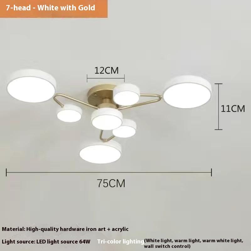 

Освещение гостиной, потолочные светильники, креативные и персонализированные светильники для столовой, современные и простые люстры для спальни 7 headlights белый