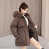 Autumn Winter Thicken Warm Parka Women Casual Sweety Solid Color Big Pocket Loose Hooded Coat Jackets Outwear
