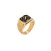 Vintage Scorpion Totem Gold Ring for Men Retro Enamel Inlay Biker Ring with Carved Pattern Stainless Steel Mens Statement Ring F