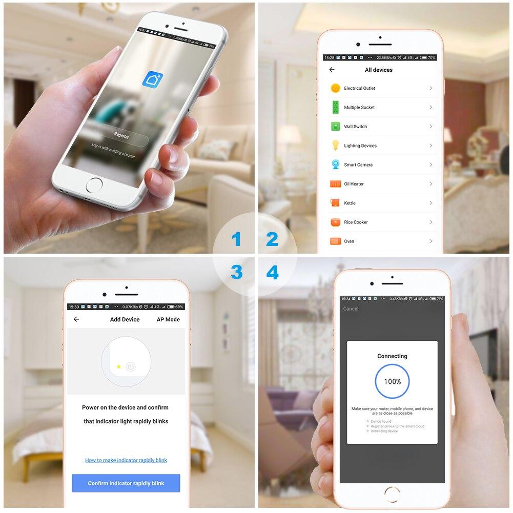Tuya Smart Wifi Universal Socket 15A App Remote Control Eu Plug Universal Power Socket Works with Alexa Google Home