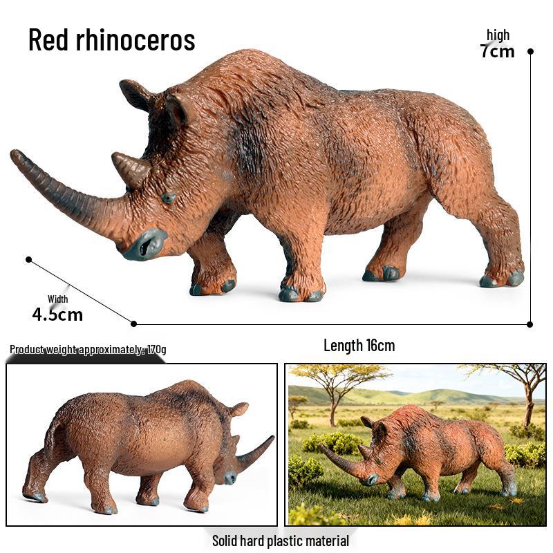 Realistic Wild Animal Models: Rhino, Hippo, Panda, Jaguar, Lion, Camel Cognitive Toys for Children