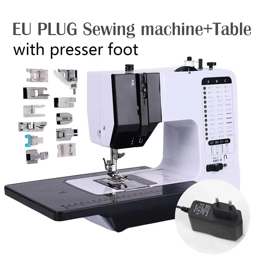 Sewing Machine 38 Stitches Mini Portable Handy Replaceable Presser Foot Winding Overlock Start Button Electrec With Pedal Repair