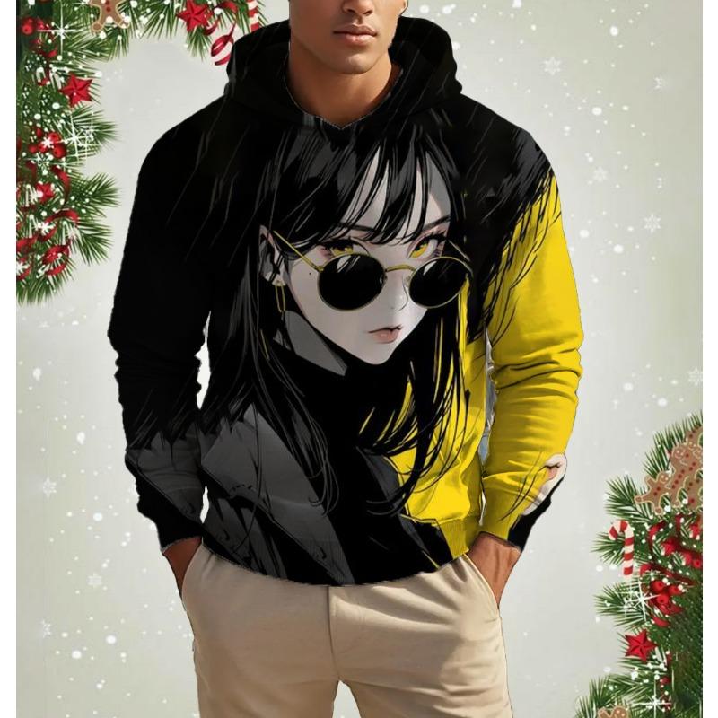 

Новая Модная Крутая Толстовка Мужская с 3D Принтом Аниме Персонажа Повседневная Удобная для Занятий Спортом на Открытом Воздухе Мужская Толстовка S