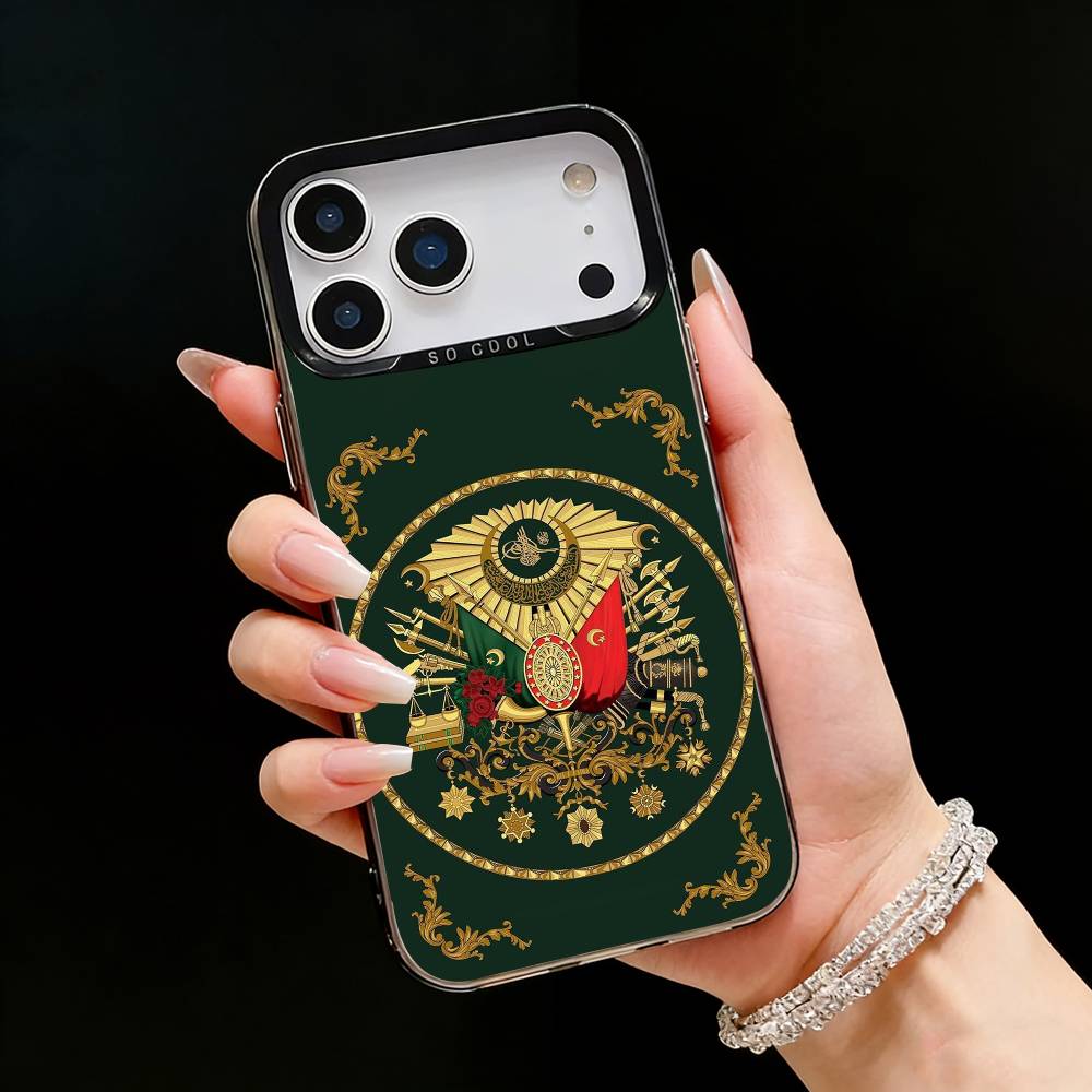 0-Ottoman Empire Coat Of Arms Phone Case For iPhone17, 16,15,14,13,12 Pro Max Black Candy Matte Shockproof Cover iPhone12PRO