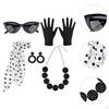 1950S Women Costume Gloves Scarf Retro for Holiday Outfit Festival Props