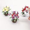 1: 12 Mini Simulation Flower Garden Living Room Scene Micro Landscape Ornaments Flowers White Red Purple Tri Color Flowers