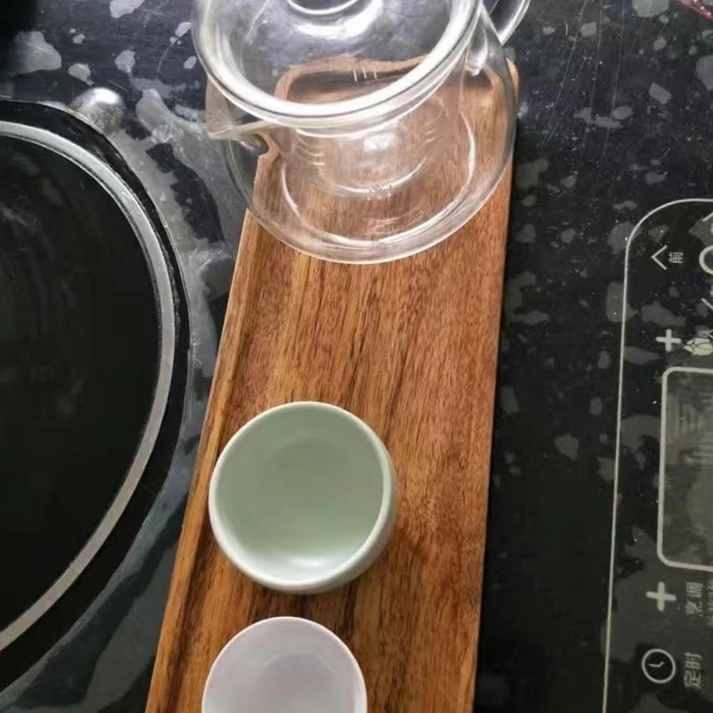 1Pc Wood Coffee Tray Rectangular Food Cup Trays Decorative Wood Salver Gongfu Tea Pallet Dessert Candy Bamboo Pallet