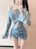 Women's Korean-Style Slimming Three-Piece Swimsuit Set with Cover-Up, Tummy Control, Sexy, Instagram-Worthy, 2026