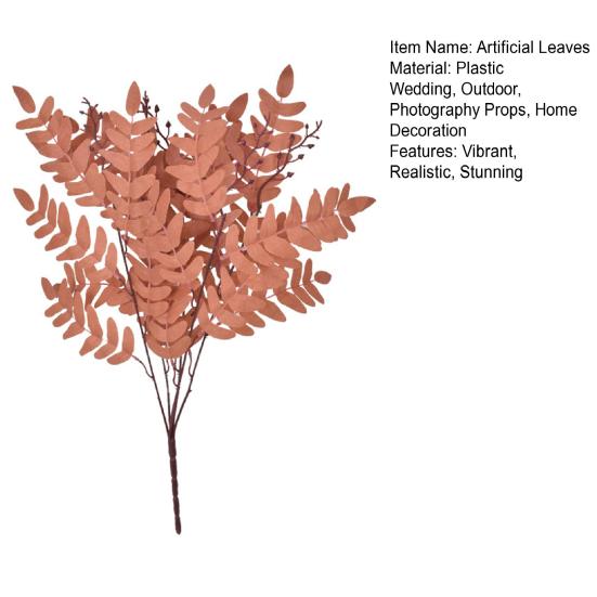 Artificial Pagoda Leaves Realistic Faux Silk Leaf Branches 20" Fake Plants Spray for Wedding Bouquet Table Centerpieces Home Decor