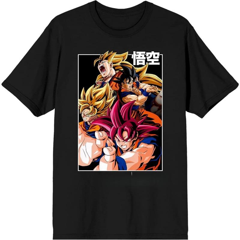 Summer Dragon Ball Retro Anime T-shirt for Men's Casual Loose Sports Daily T-shirt