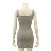 GRAXIA Cabaret Mini Knit Tight Square Cami One Size Fits Most Dress, Dress, Dress, Sleeveless, Fit, Neck, Casual, Dress, Stretchy, Women's, Gray,