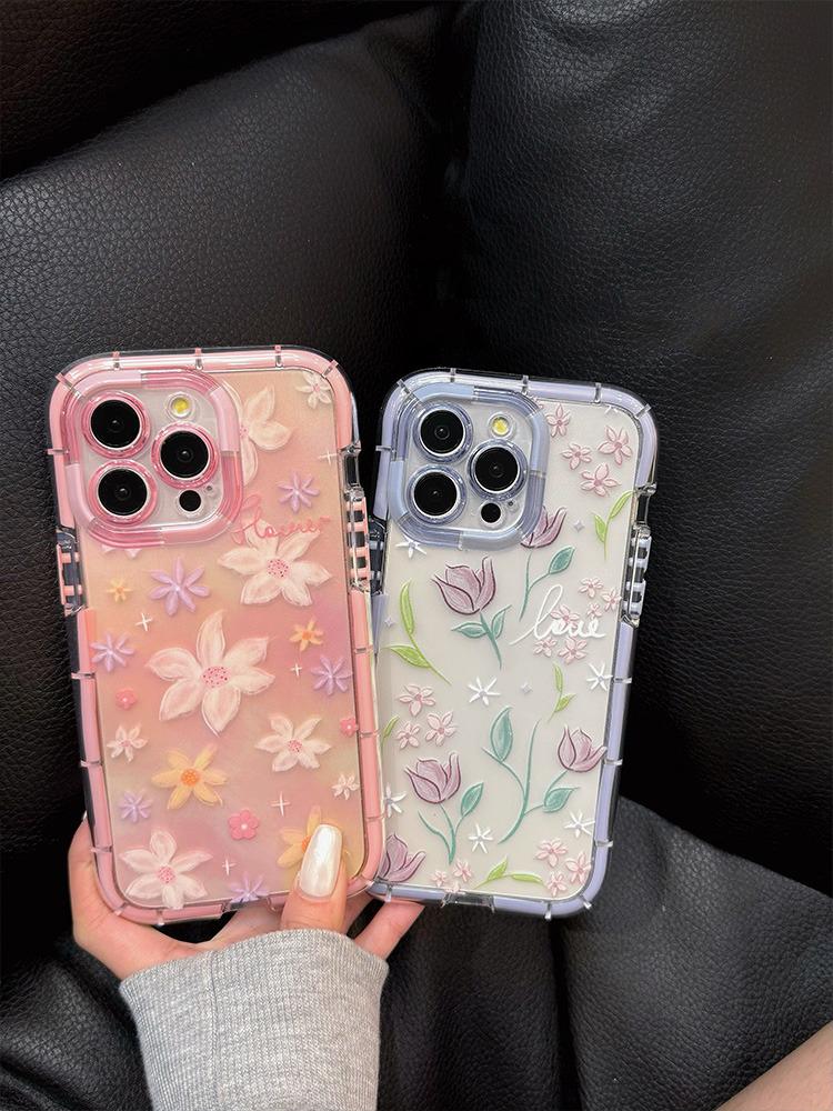 Stilvolle Tulpenblumen Leuchtende Weiche Silikon Handyhülle Für iPhone 15 14 13 12 11 Pro Max 14 Plus Stoßfester Bumper Rückseite