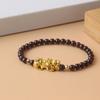 Garnet Beaded Cinnabar Pixiu Bracelet – Red Cord Adjustable Feng Shui Jewelry, Lucky Wealth Gift for Men Women