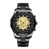 BINBOND Men's Luminous Skull Skeleton Watch