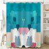 Abstract Wall Art Decor Blue Palette Shower Curtain for Bathroom Creative Modern Design Waterproof Fabric with Rod Pocket (Green