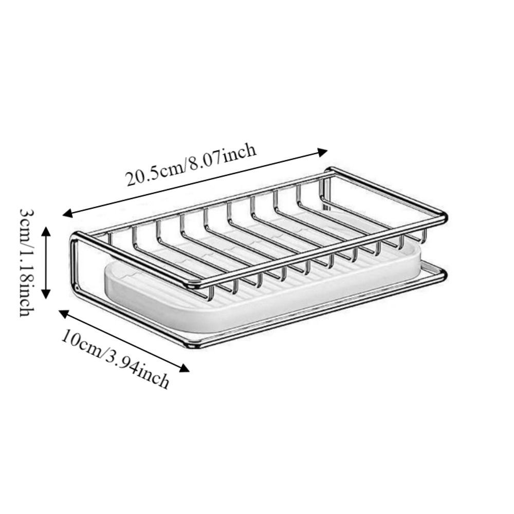 Rust-resistant Soap Rack with Drainage Tray Space Saving Soap Holder Sink Drain Rack  Bathroom