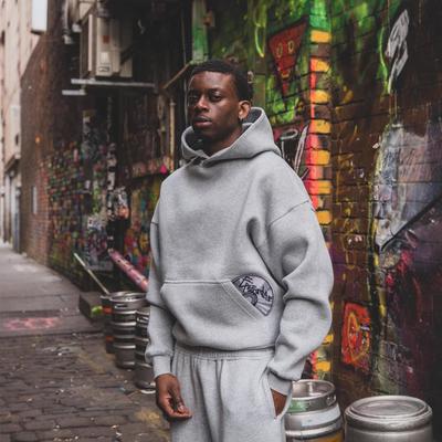 Vintage Print Hoodie und Jogginghosen Set - Langarm Streetwear