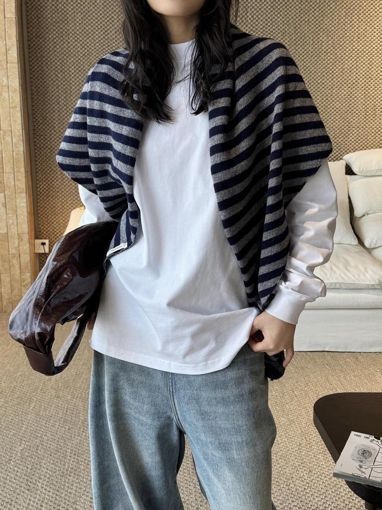 Xu Man Early Spring Korean Style Round Neck Long Sleeve Loose-Fit T-Shirt for Women