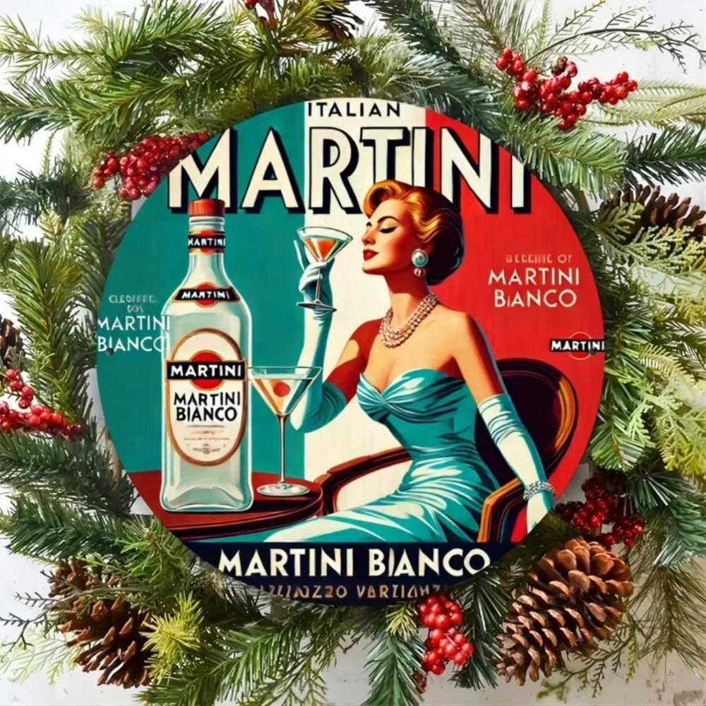 Targa Retrò in Alluminio Decorazione Murale Vintage Bar Donna Chic Arte Cocktail