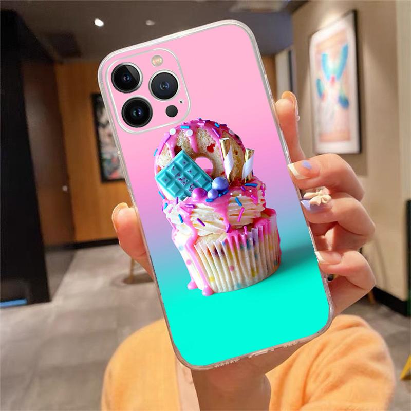 Phone Case For Iphone 17ProMax Air 16 15 14 13 Pro Max 15 16 Pro 15Plus Dessert Ice Cream Macarons Candy