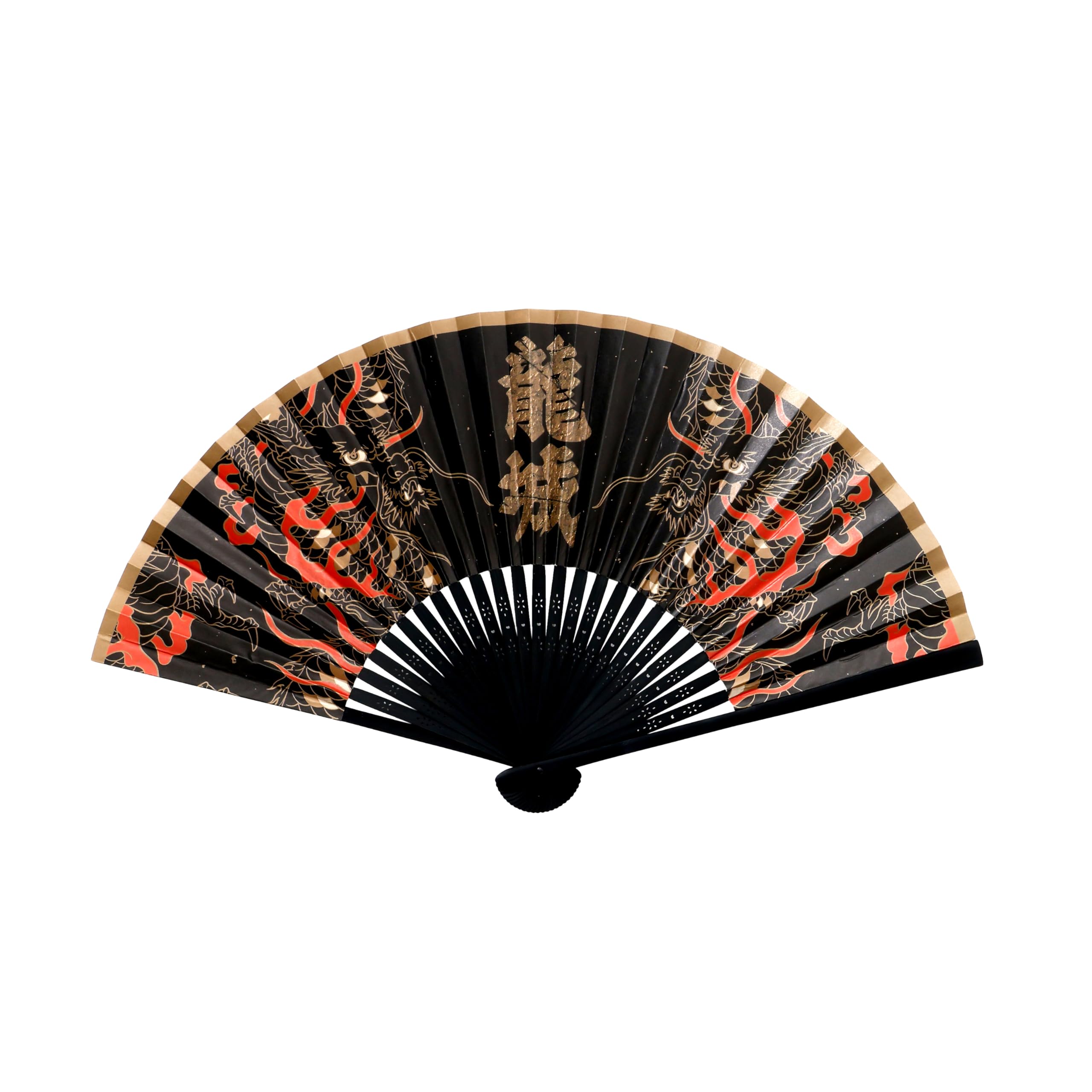 [HAYAKAWA FACTORY] Folding fan, Kowloon castle, bamboo frame, with box, collaboration product with Sozokan Co., Ltd.