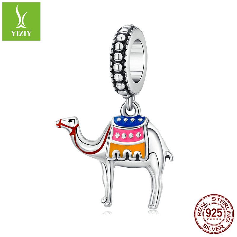 

Yinziyun Cute Camel Sterling Silver Pendant Beaded Bracelet - SCC1376 Silver