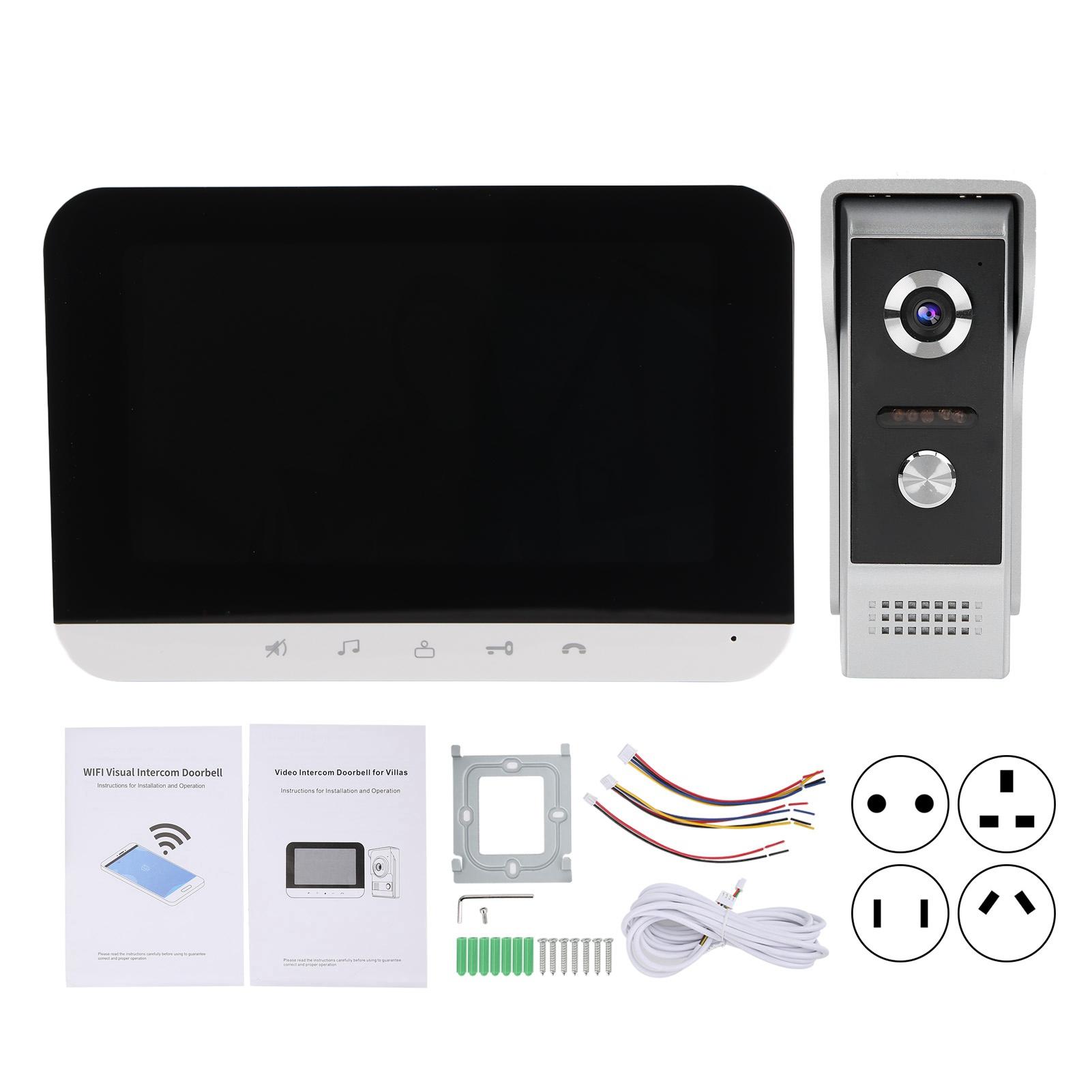 

Видеодверной звонок 7-дюймовый TFT ЖК-домофон Домофон Проводной Wi-Fi Монитор с удаленной разблокировкой Ночное видение 100‑2