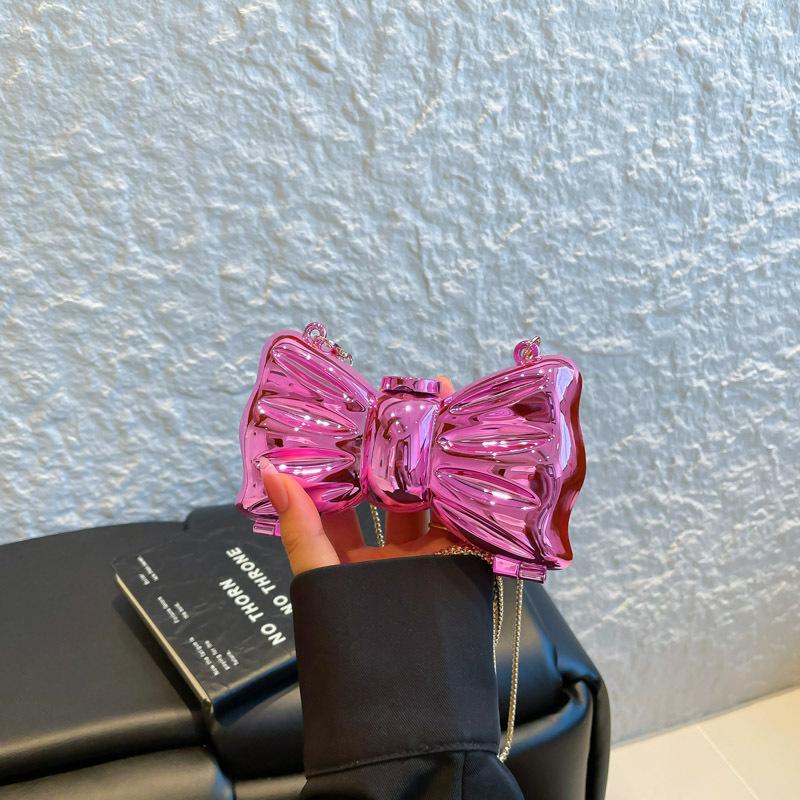 Acrylic Bow Mini Lipstick Bag 2025 New Pearl Shoulder Personalized Messenger Change Bag