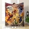 Elemental Powers In Action with a Group Showcasing Fire, Water, Earth, Air. for All Seasons Blanket Lunch Break Throw Gift