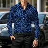 Retro Style Gradient Leopard Print Men's Shirt with Contrasting Print, Slim Fit Long Sleeved, Personalized Street Fashion Shirt