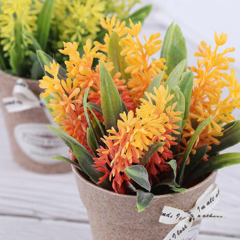 Artificial Plant Decorative Flowers Fake Flowers Mini Potted Bonsai Green Plant