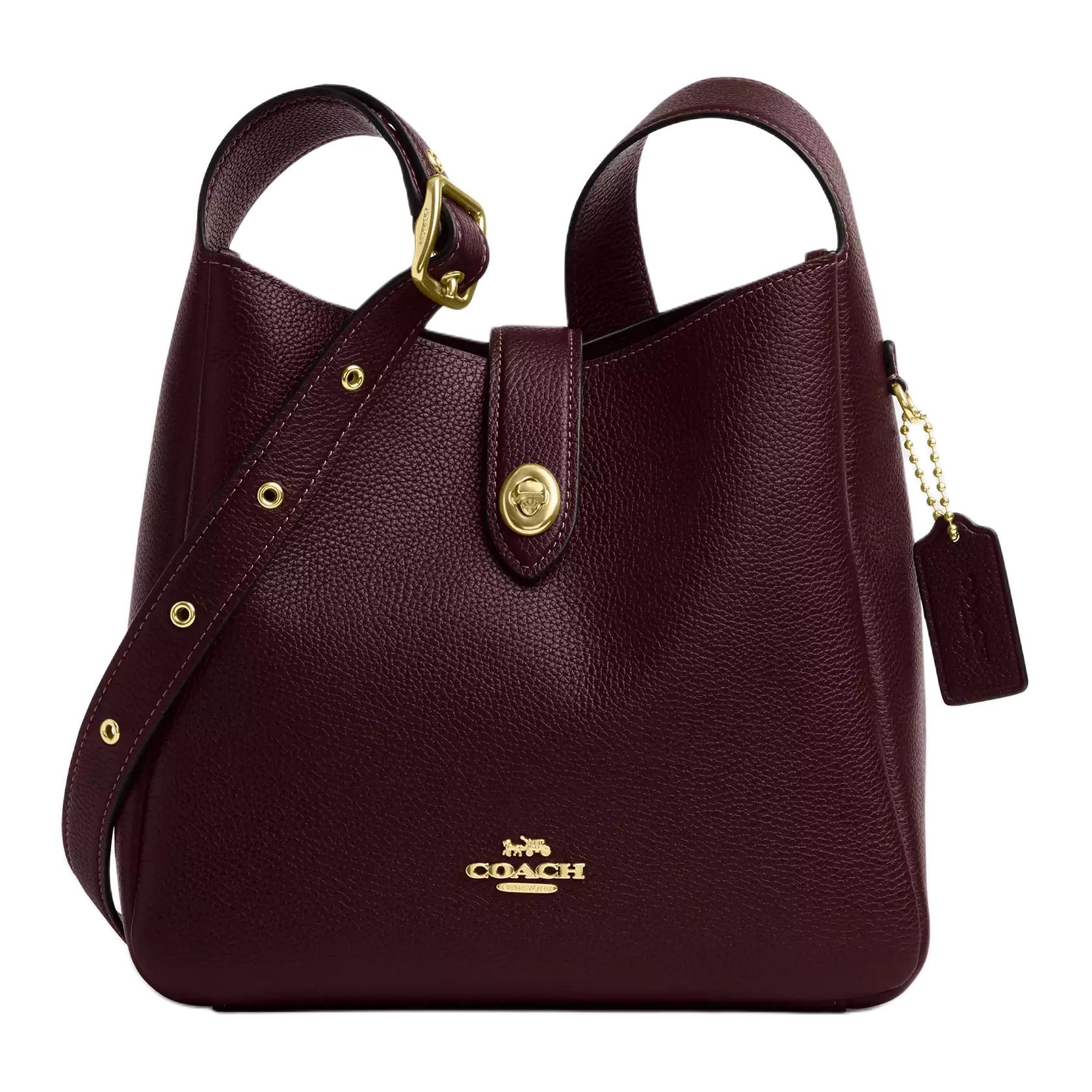 

Coach Hadley 25 Logo Adjustable Shoulder Strap Crossbody Bag Medium Women bags Burgundy CW002-IMMER Basic Set (Bag+Dust Bag)