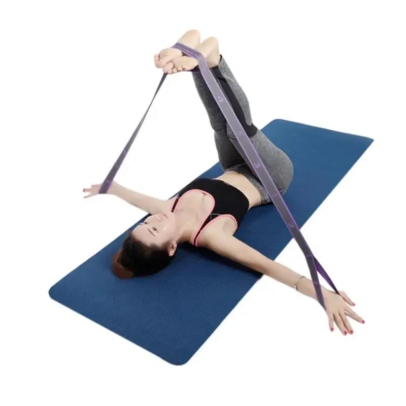 Yoga Pull Strap Belt Girl Elastic Latin Dance Stretching Band Loop Yoga Pilates GYM Fitness Exercise Resistance Band With Number 3