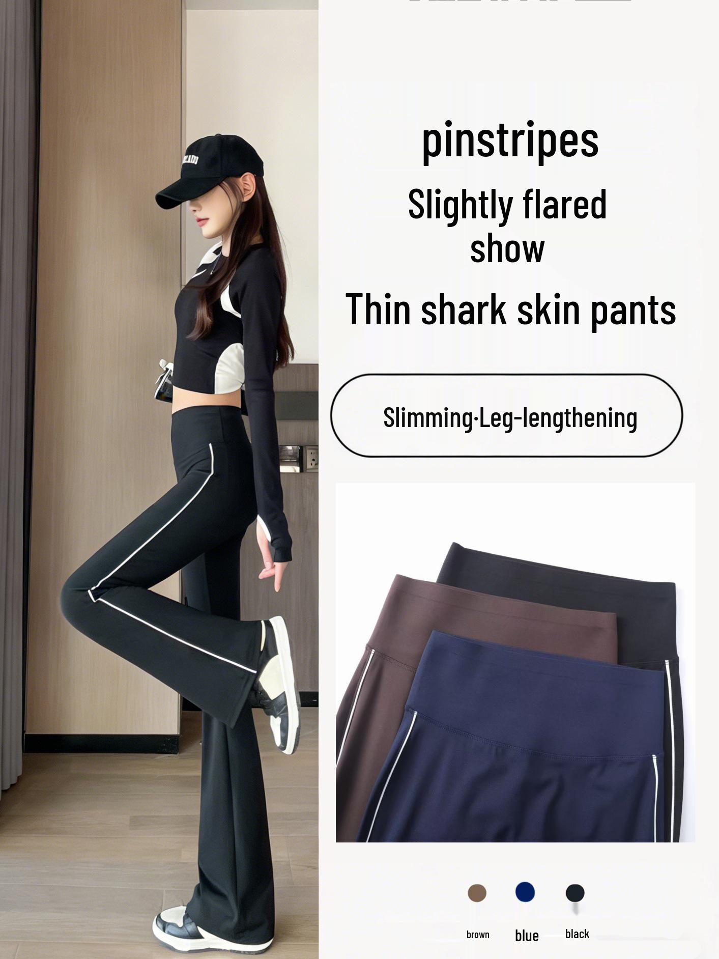 

High-Waist Striped Flare Yoga Pants: Slimming, Body-Shaping, Hip-Lifting, Perfect for Spring/Summer Fitness. M
