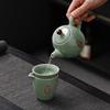 Ge kiln tea set ceramic teapot gift box, light luxury retro ceramic tea set gift box with gifts