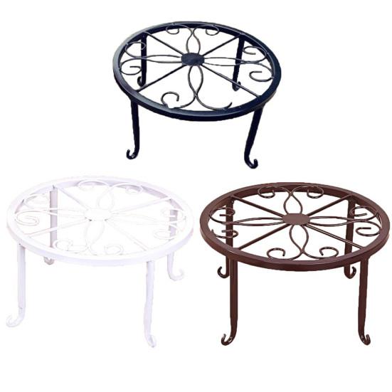 Flower Pot Rack Hollow Round Plant Pot Stand Floor Flower Display Shelf Balcony Decor for Indoor