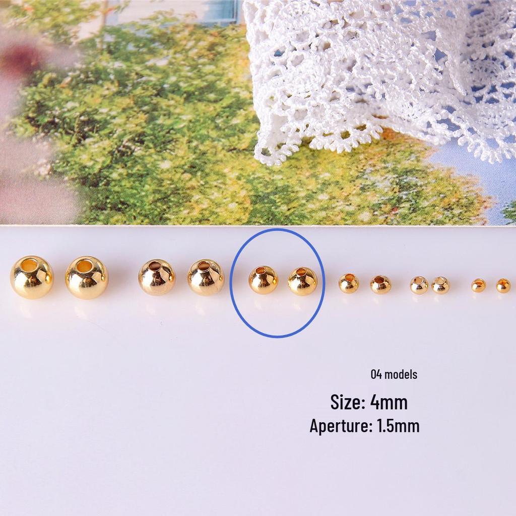 18k Gold Color-Preserving Beads: Small Round Gold-Filled Spacer Beads for DIY Jewelry and Handmade Bracelets.