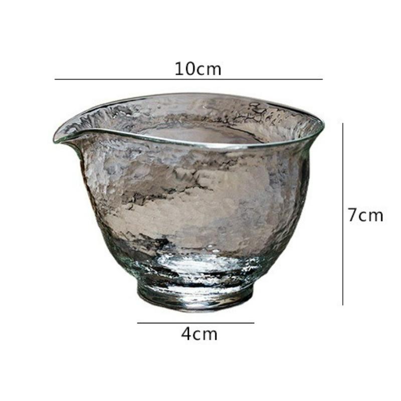 210ml Hammer Pattern Glass Fair Cup Heat Resistant Tea Dispenser Fair Mug Chahai Glass Tea Cup Kung Fu Tea Set Accessoris New 210ml
