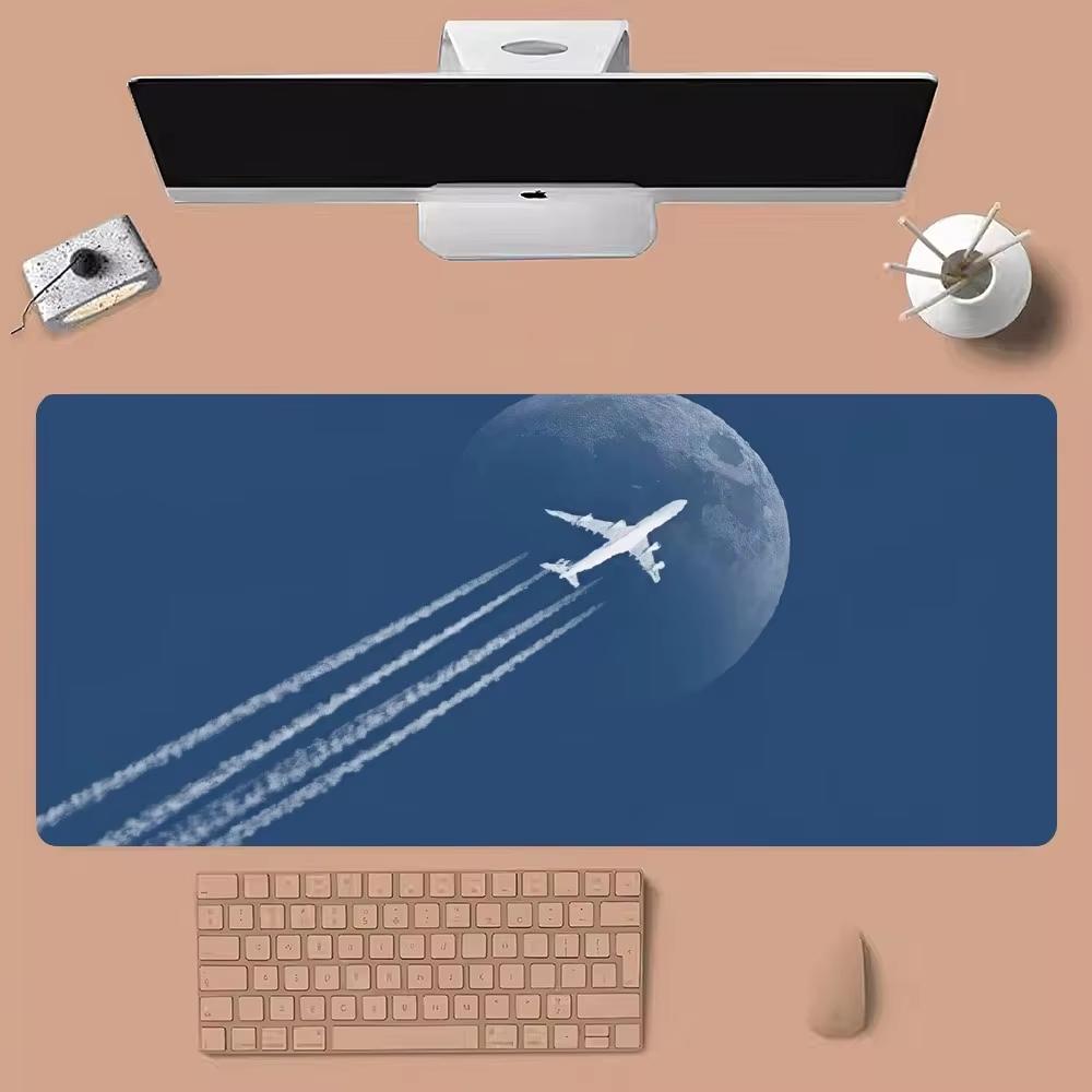 Airplane Sunset Mouse Pad Waterproof Nonslip Desk Mat for Gaming Office
