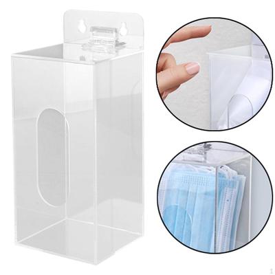 Akrilik Tek Kullanımlık Eldiven Dağıtıcı Kutu Düzenleyici Duvara Monte veya Masa Üstü Şeffaf için