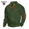 Gant Embroidery Men's Outdoor Casual Standing Collar Long Sleeved Jacquard Knitted Pullover Sweatshirt In Autumn and Winter