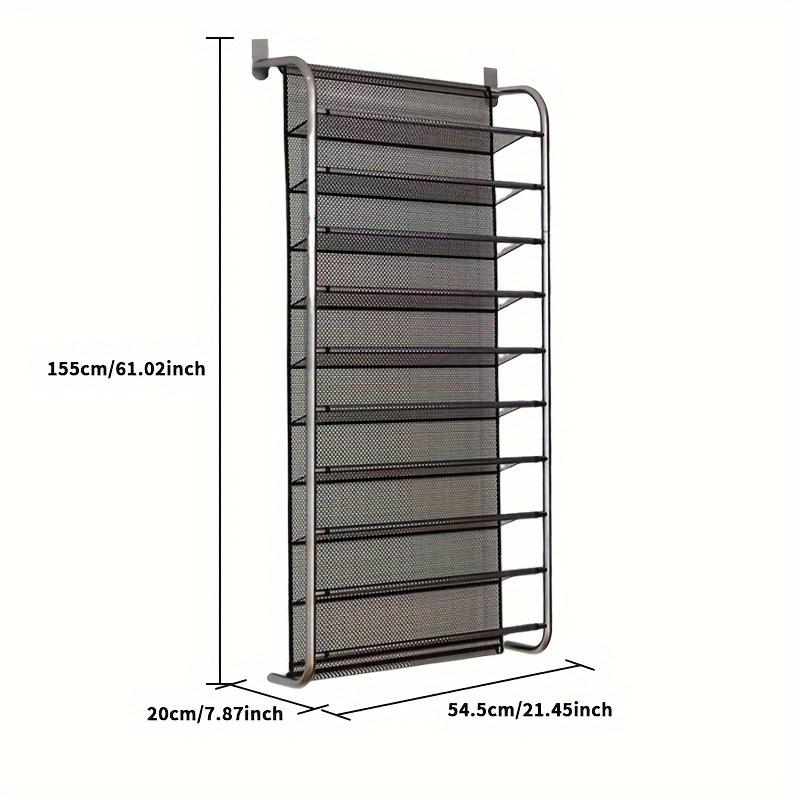 1pc Over-the-Door Shoe Organizer, Multi-Layer Hanging Shoe Rack, Space-Saving Metal Shoe Storage Bag for Home, Dorm, and Hallway