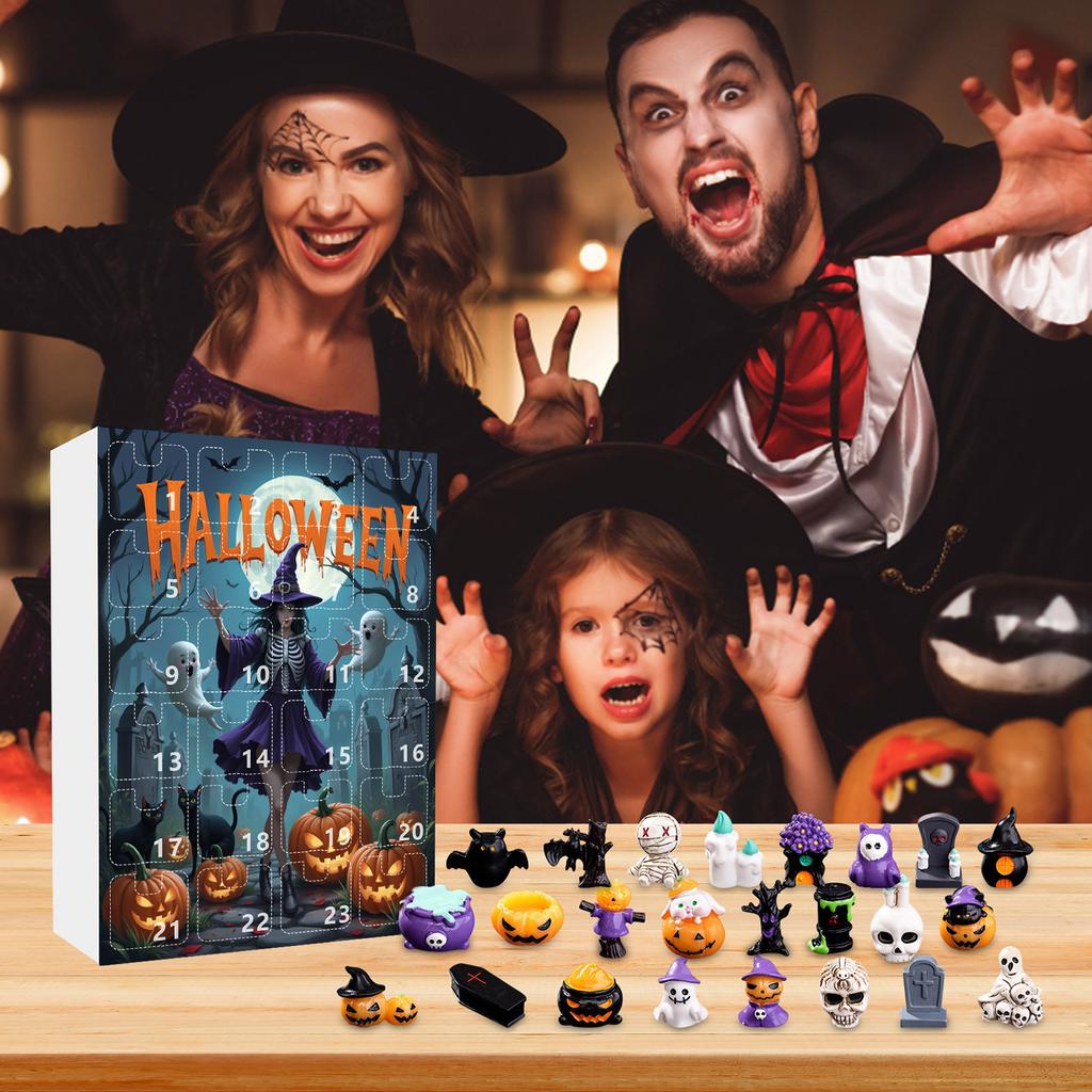 Halloween Advent Calendar Box Halloween Figurine Advent 24 Days Holiday Countdown Calendar Halloween Horror Advent Gift Box