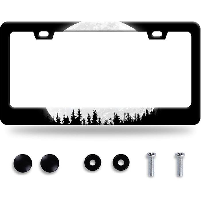 Butterfly License Plate Frame Beautiful Butterflies License Plate Stainless Steel Auto Parts With Screws Size 12.3" X 6.3" For Men Women