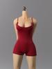 HAMRETHYPPZ 16 Scale Costume for Female Figure, Includes Camisole Swimsuit, Gym Shorts, and Sexy Dress (Body, Head, and Shoes Not Included) (Dark Red)