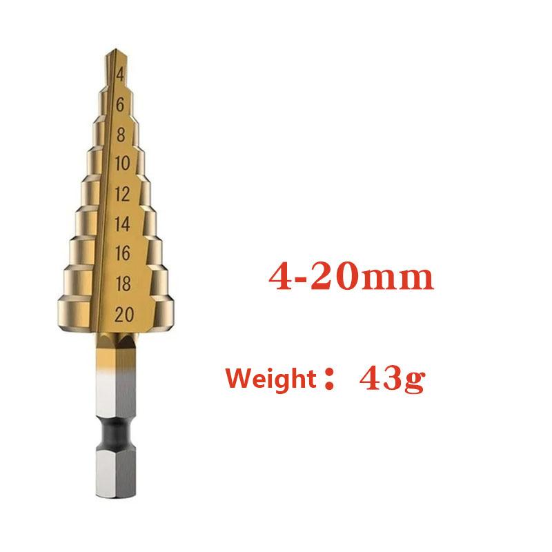 

Ступенчатые сверла из быстрорежущей стали с титановым покрытием 3-12 мм 4-12 мм 4-20 мм ступенчатые конусные режущие инструменты сталь дерево металл сверлильный набор 4-20mm,1pc