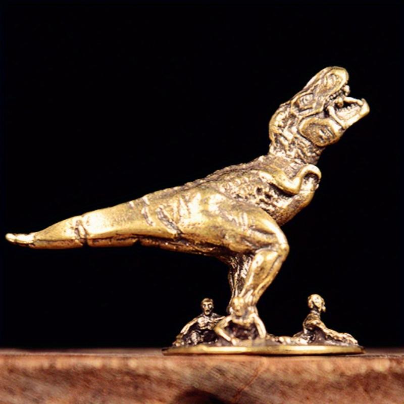 Solid Brass Dinosaur Desktop Tea Pet Office Desk Ornament Creative Dinosaur World Model Craft Mini Ornament