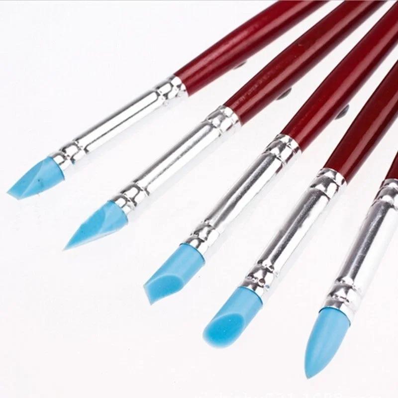 5PCS Birch Handle Clay Sculpting Wax Carving Pottery Tools Polymer Modeling Set  Ceremic Handmade DIY  Necessaries